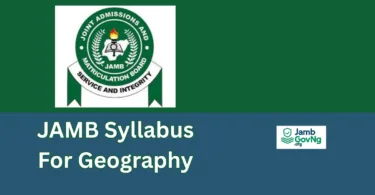 JAMB Syllabus For Geography