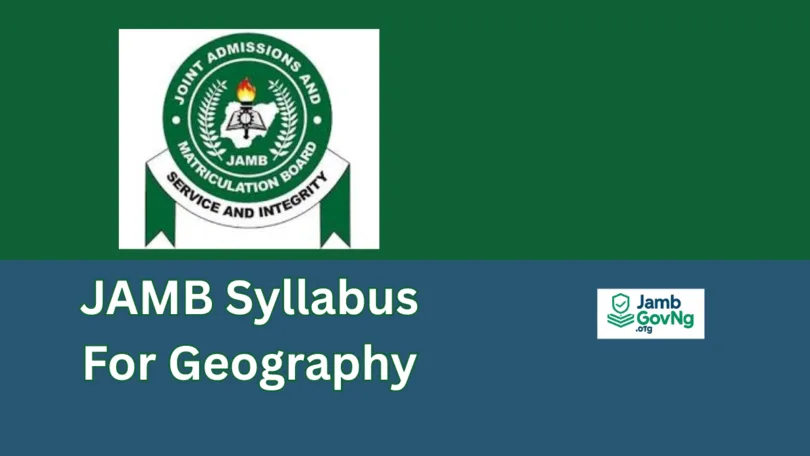 JAMB Syllabus For Geography