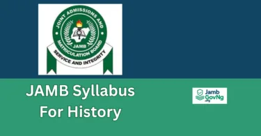 JAMB Syllabus For History