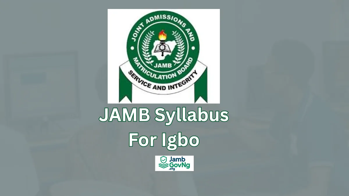 JAMB Syllabus for Igbo