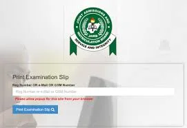 Download JAMB Exam Slip 2026