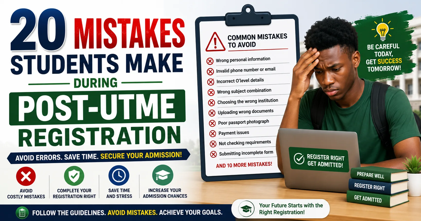 20 Mistakes Students Make During Post-UTME Registration